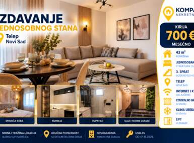 Jednoiposoban stan, Novi Sad · 43m² · 700€ | SveNekretnine