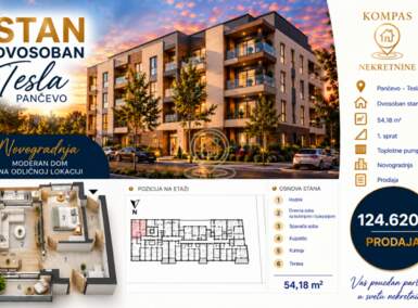 Dvosoban stan, Pančevo · 54m² · 124.620€ | SveNekretnine