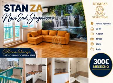 Garsonjera, Novi Sad · 38m² · 300€ | SveNekretnine