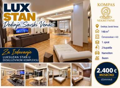 Cetvorosoban stan, Dedinje · 148m² · 2.400€ | SveNekretnine