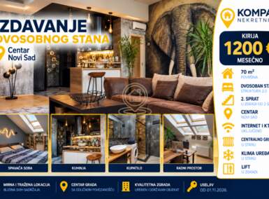 Dvosoban stan, Novi Sad · 70m² · 1.200€ | SveNekretnine