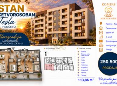 Cetvorosoban stan, Pančevo · 113m² · 250.500€ | SveNekretnine
