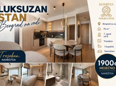Trosoban stan, Beograd na vodi · 75m² · 1.900€ | SveNekretnine
