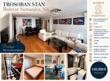 Trosoban stan, Niš · 65m² · 150.000€ | SveNekretnine