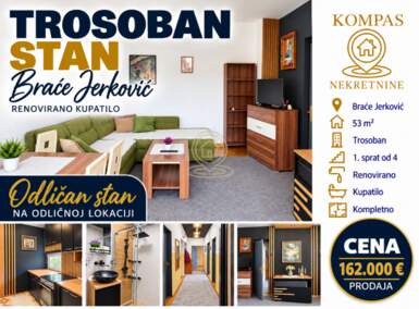 Trosoban stan, Braće Jerković · 53m² · 162.000€ | SveNekretnine