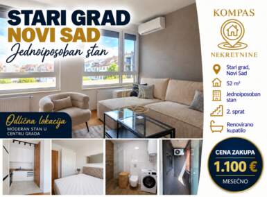 Jednoiposoban stan, Novi Sad · 52m² · 1.100€ | SveNekretnine