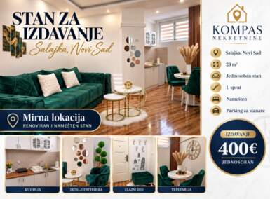 Jednosoban stan, Novi Sad · 23m² · 400€ | SveNekretnine