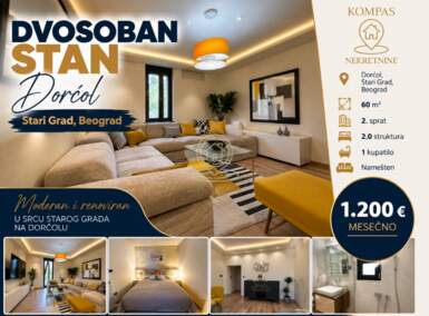 Dvosoban stan, Dorćol · 60m² · 1.200€ | SveNekretnine