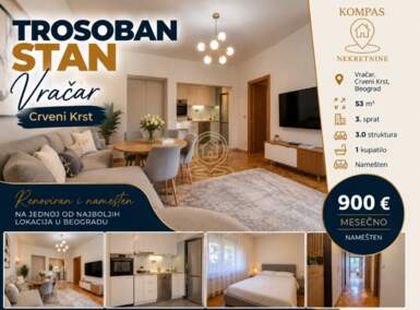 Trosoban stan, Crveni Krst · 53m² · 900€ | SveNekretnine