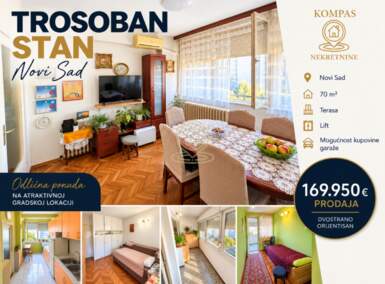 Trosoban stan, Novi Sad · 70m² · 169.950€ | SveNekretnine