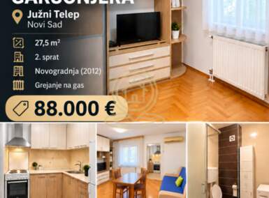 Jednosoban stan, Novi Sad · 27m² · 88.000€ | SveNekretnine