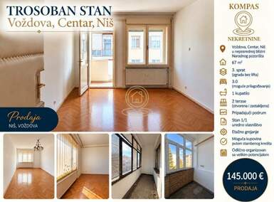 Dvoiposoban stan, Centar · 67m² · 145.000€ | SveNekretnine
