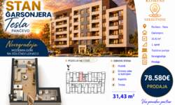 Garsonjera, Pančevo · 31m² · 78.580€ | SveNekretnine