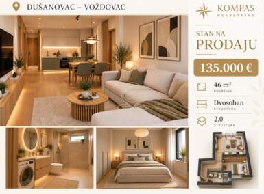 Dvosoban stan, Dušanovac · 46m² · 135.000€ | SveNekretnine