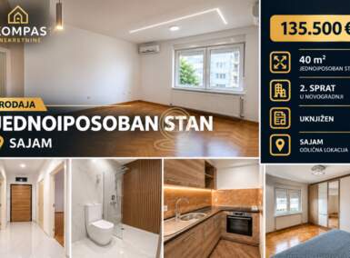 Jednoiposoban stan, Novi Sad · 40m² · 135.500€ | SveNekretnine