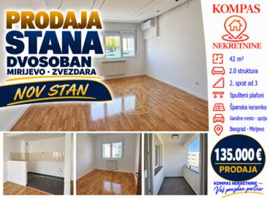 Dvosoban stan, Mirijevo · 42m² · 135.000€ | SveNekretnine