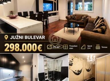 Trosoban stan, Južni bulevar · 75m² · 298.000€ | SveNekretnine