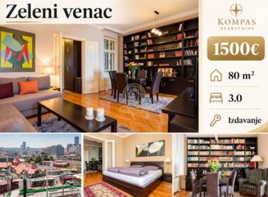 Trosoban stan, Zeleni venac · 80m² · 1.500€ | SveNekretnine