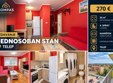 Garsonjera, Novi Sad · 26m² · 270€ | SveNekretnine