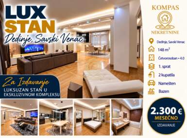 Cetvorosoban stan, Dedinje · 148m² · 2.300€ | SveNekretnine