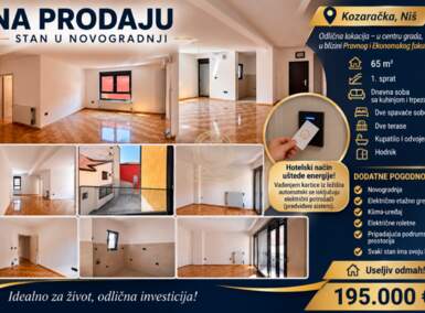 Trosoban stan, Pravni fakultet · 65m² · 195.000€ | SveNekretnine