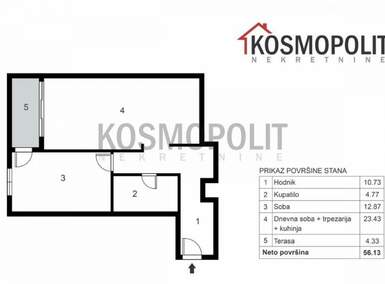Dvosoban stan, Pančevo, Centar, prodaja, 56m2, 83000e, id1120909