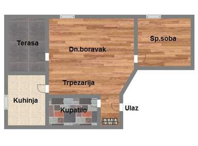 Dvosoban stan, Novi Sad, Sremska Kamenica, prodaja, 45m2, 153260e, id1145627